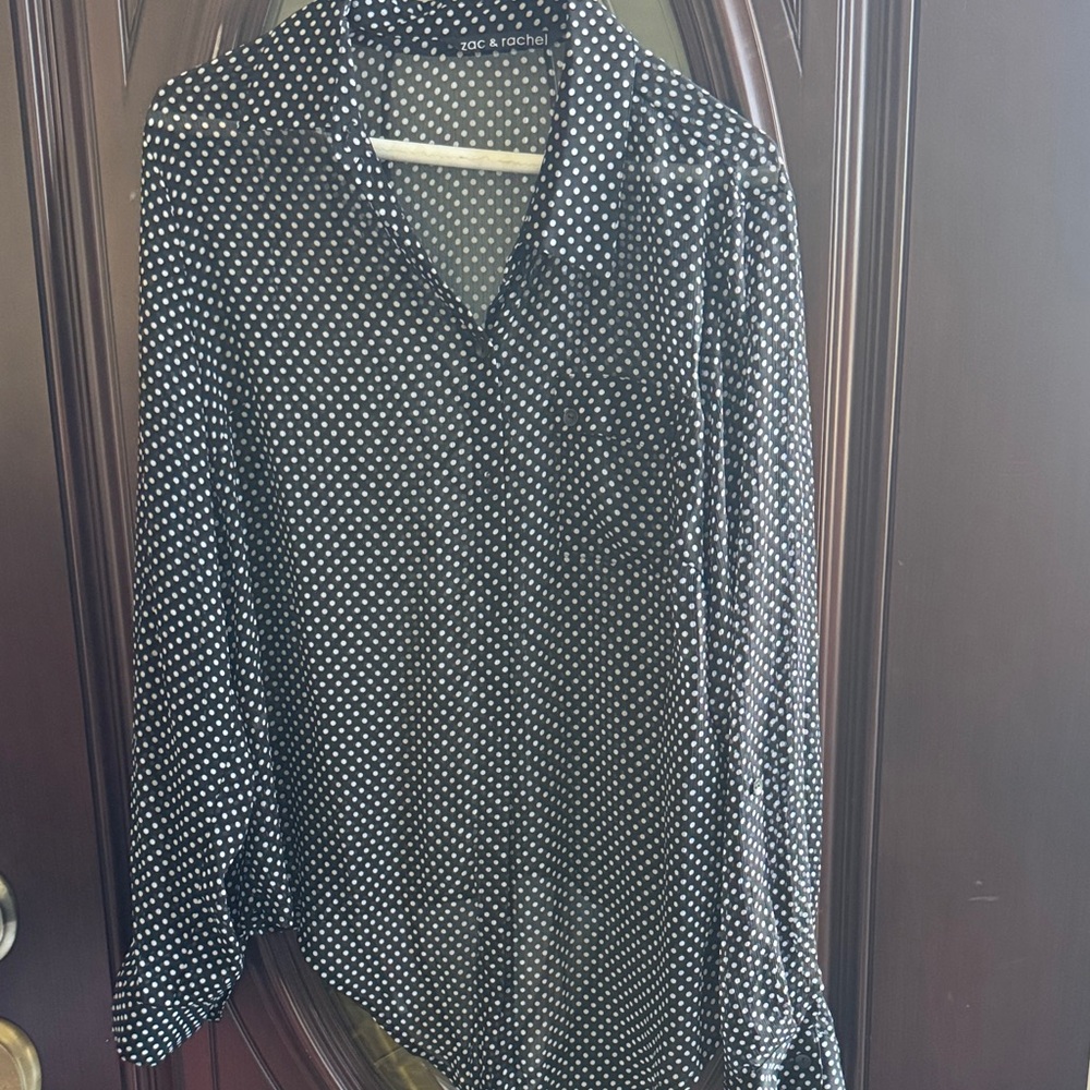 Zac & Rachel Black and White Polka Dot Blouse